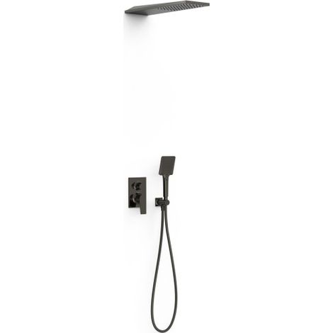 Kit mitigeur encastré 2 voies Rapid‑box pour douche Project Noir Métallisé - TRES 22138005KM