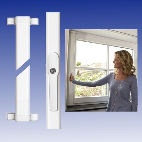 ABUS Stangenschloss FOS550 W weiß mit Stangenset 1W 75/75 cm (1/2)
