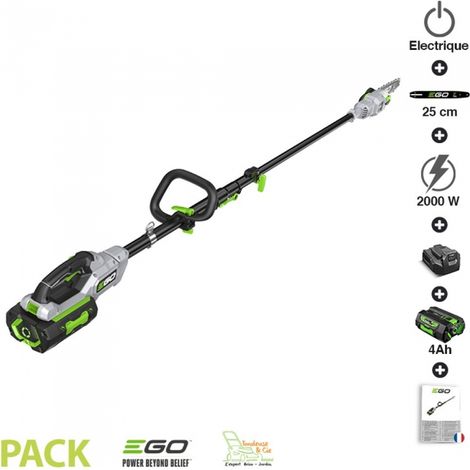 Pack élagueuse téléscopique Ego Power batterie 4AH et chargeur inclus guide 25cm PS1003E (1/3)
