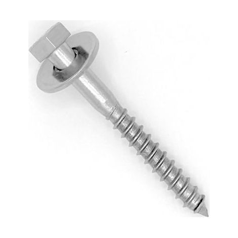 25 - Tirefond - Vis à bois - Acier inoxydable AISI 304 - Fixation bois et contreplaqué - Intérieur et extérieur - Argent - 8x100 cm (1/5)
