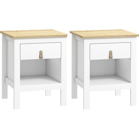 Lot de 2 tables de chevets LAVIA blanc (1/5)