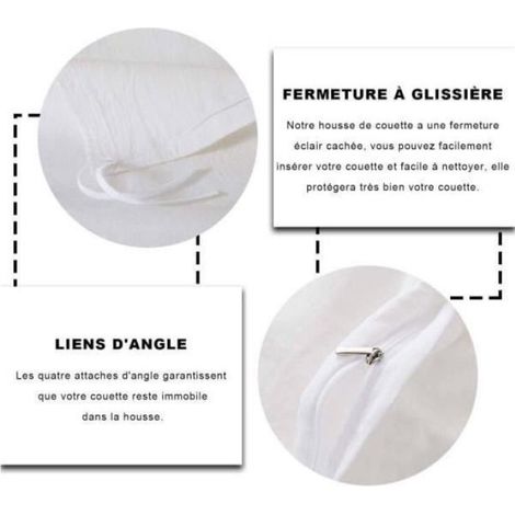 Housse de Couette - Peau de Vache - 220x240cm - 3 pièces - Microfibre - Imprimé 3D (1/4)