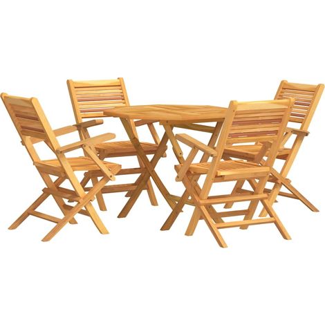 Set da Pranzo per Giardino 5 pz in Legno Massello di Teak vidaXL (1/5)