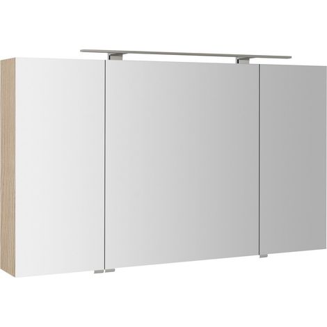 Armoire à miroir MIRRÖ avec éclairage LED, 3x portes, 120x70x16cm, Elm Bardini (1/4)