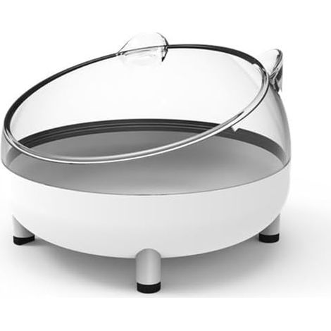 Hamster Sand Bath Container, Large Sandbox Toilet Gerbil Batheoom, Tiny Chinchilla Dust Bathtub Sand Bath Box for Hamster Cage Accessories 6.5 Inch-White