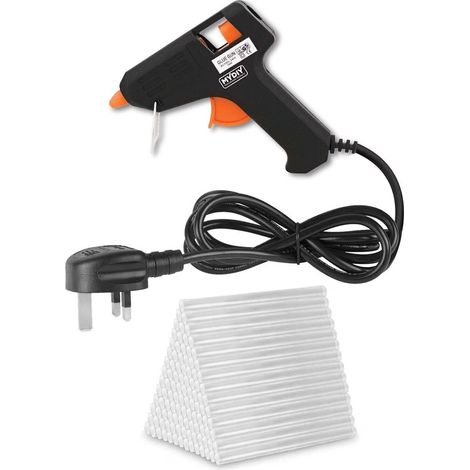 Pistolet à Colle à Chaud 10W - Mini Format 7mm - Sans Gouttes - Avec Support Sécurisé - Kit 100 Bâtons Inclus - Idéal Bricolage, Loisirs Créatifs, Réparation