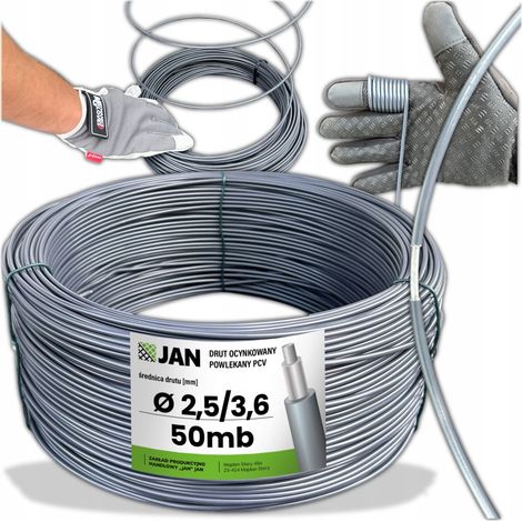 Fil de tension Orchard en PVC 3.6 pour grillage de clôture, 50 m, graphite