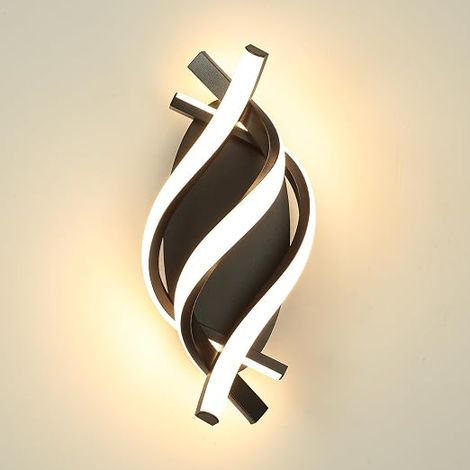 Applique Murale Intérieure 21W, 3000K LED Lampe Murale 2100lm CRI≥80, Éclairage Mural pour Salon, Chambre, Couloir, Escaliers et Lampe de Chevet Noir (1/5)