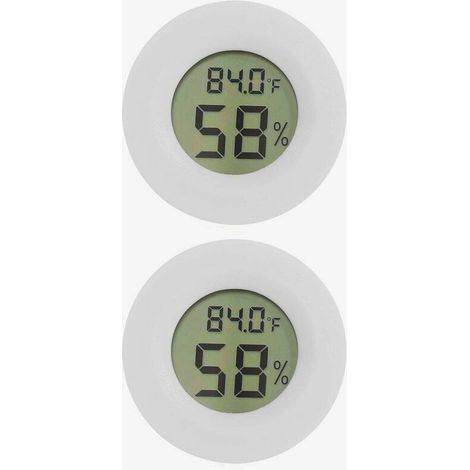 Lot de 2pcs Mini Thermomètres Hygromètres pour Réfrigérateur Congélateur Hygromètre électronique Intérieur Détecteur Température D'humidité UD01 Blanc Devenirriche