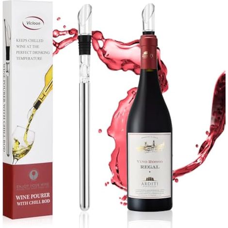 Refroidisseur à vin portable avec aérateur et verseur, acier inoxydable, tige réfrigérante pour vin blanc et rouge (1/5)