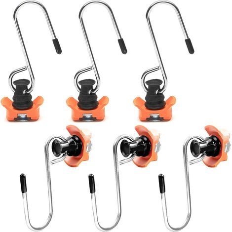 Gancho Para Enganche De Remolque - Acero Anticorrosivo - Carga Máxima 50 Kg - Compatible Con Rieles De Fijación - 10 Cm - 6 Unidades (1/5)
