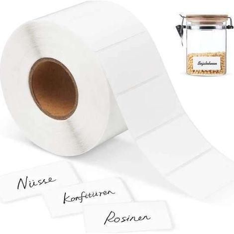 BelleRise - 1000 étiquettes blanches autocollantes, pour organiser et créer des commandes (blanches) (1/5)