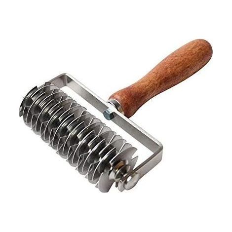 Rouleau à Losanges Pizza Lattice Cutter Roller, Rouleau Coupe-pâtes en Acier Inoxydable, Mini Cuisine Pâte À Cuire Pain, pour Découper De La Pâte à Pâtisserie 13,3 X 20,5 X 5 Cm (1/4)