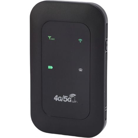 Routeur mobile 4G/5G noir avec point d'accès Wi-Fi, pouvant gérer jusqu'à 10 appareils connectés, débit élevé de 300 Mbps, emplaceme (1/5)