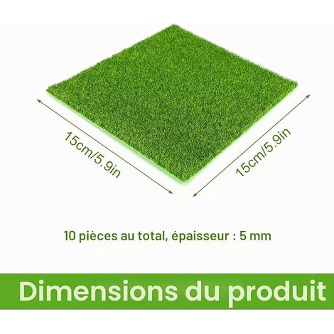 Miniature Moss Grass – 15 x 15 cm Fake Grass Mini Simulation Synthetic Lawn for Miniature Garden, Fake Grass Model, DIY Gardens and Landscaping (1/4)