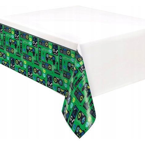 Tischdecke aus Folie, Gamepad-Controller-Motiv, Gaming-Geburtstagsparty, 137 x 213 cm (1/3)