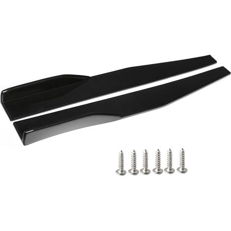 GARRYFIZH Lot de 2 jupes latérales universelles pour carrosserie de voiture, bas de caisse, diffuseur, ailettes, pare-chocs, noir (1/5)