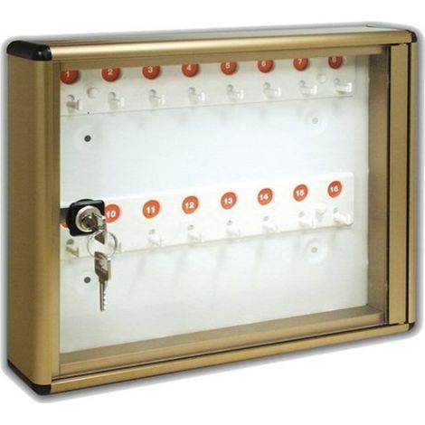 ALUBOX -  BACHECA PORTA CHIAVI 16 GANCI30x25x5CM