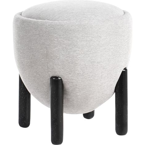 Pouf ARCHIE Kunstleinen Grau