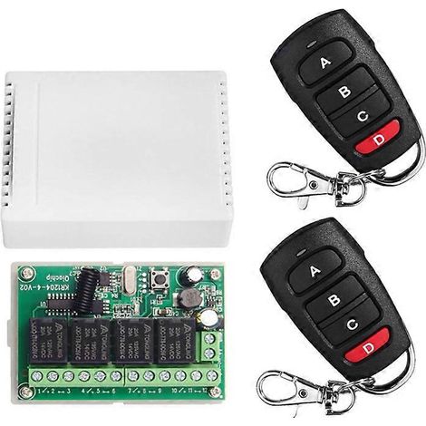 DC12V 24V 4CH Remote Control Switch 433M Receiving Control Four-Way Relay Module (1/5)