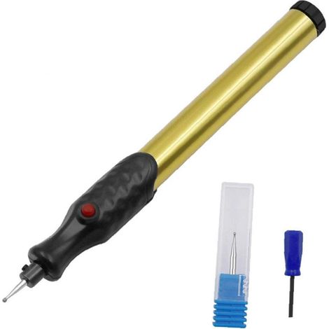 Gravure électrique Pen Graveuse Carve Outil pour le bricolage Bijoux en verre Métal bijoux - (sans fil de précision avec Bit Graveuse diamant Astuce) (1/4)