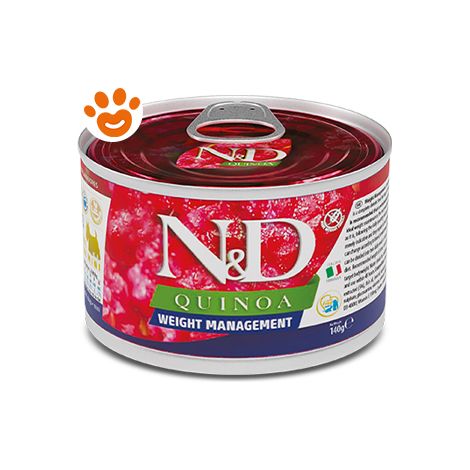 Farmina Dog N&D Quinoa Adult Mini Weight Management  - Farmina Dog N&D Quinoa Adult Mini Weight Management - Lattina Da 140 Gr