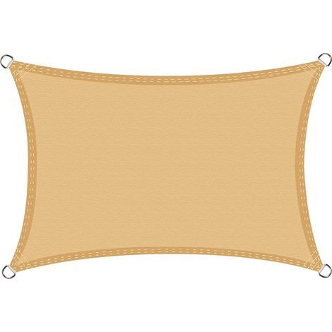 Voile d'ombrage Imperméable Rectangulaire 2x3m, Toile Ombrage PES Résistant à l'eau, Filet dombrage Rectangle 3x2m, Résistant 98% Protection Rayons UV pour Patio Terrasse Extérieur, Sable 2x3 (1/4)