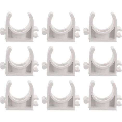 PVC Water Pipe Clamps, U-Bracket for PEX Pipe, Plastic, Electrical Accessories, Portable Power Supply, White, 25 mm, 100 Pieces