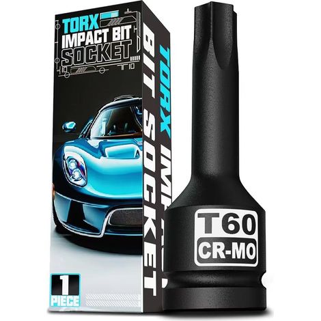 1/2" Douille à Embouts à Choc Étoile Torx T100, en CR-MO, Pour les Pièces Automobiles, La Réparation de Machines (1/4)