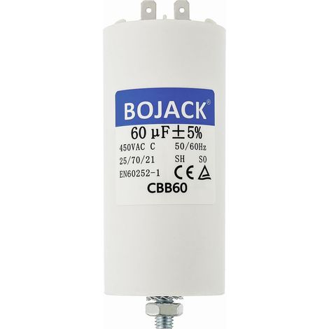 CBB60 60uF 450V Condensateur de Démarrage moteur de Moteur pour Pompe de Piscine 60µF 450 Volt 55x120MM Connecteur M8 50/60Hz (1/5)