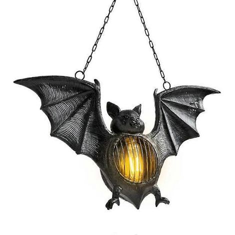 Lanterne chauve-souris LED Halloween, décoration lumineuse en résine pour maison (1/4)