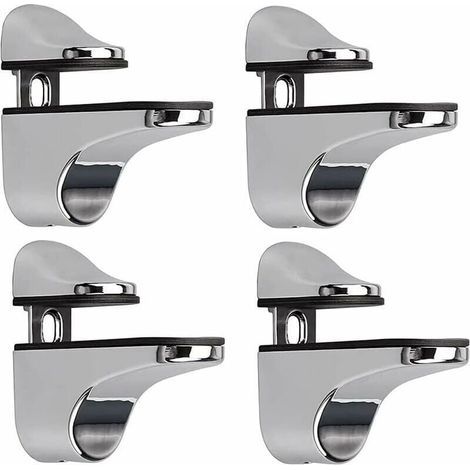 Adjustable Glass Shelf Brackets, 4 Pcs Glass Shelf Supports, Wall Mounted Glass Clamps, Glass Shelf Supports, for Glass Shelves,
