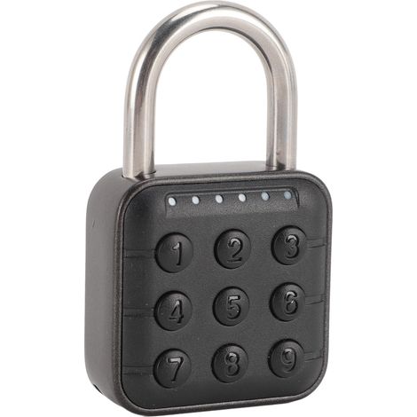 Cadenas à combinaison en alliage de zinc étanche, réinitialisable, à code 6 chiffres, pour casier de gym, d'école, clôture, valise, bagages SY13+ (Mot de passe + pour application Tuya Bluetooth) (1/5)