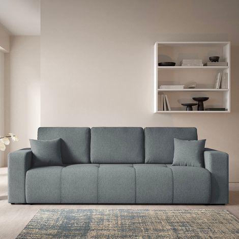 3-Sitzer-Sofa mit Schlaffunktion und Stauraum Vasco Grau (1/5)
