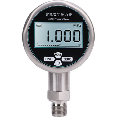 Compteur de pression à affichage numérique, testeur électronique précis à 5 chiffres pour eau, huile, gaz, liquide, plage 0-1MPa, 7 unités (1/5)
