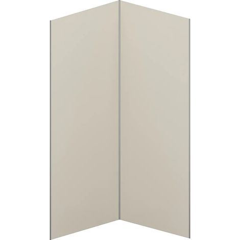 Pannello per parete da doccia effetto avorio in alluminio con profili 2 x L90 x H210 cm - Lotto di 2 - ITZIAR