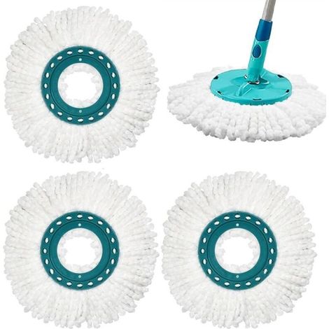 Lot de 3 Pads Compatibles Leifheit Twist - Têtes de Rechange en Microfibre pour Balai Rotatif, Lavables et Réutilisables (1/4)