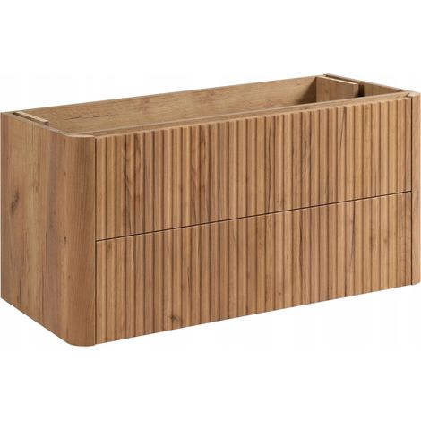 Meuble sous-vasque suspendu LINEA chêne craft d'or 100 cm (1/5)