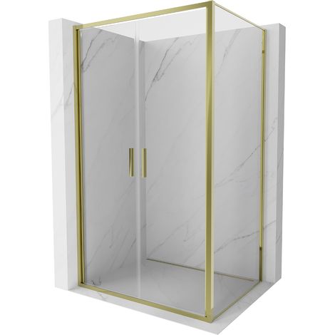 Mexen Exo cabine de douche pivotante 100 x 110 cm, transparente, or - 814-100-110-50-00 (1/3)