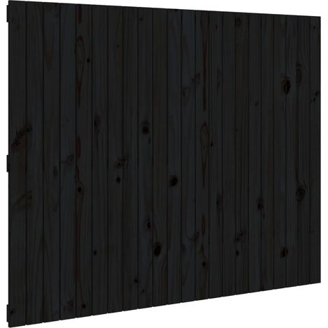 Maison Exclusive - Cabecero de cama pared madera maciza pino negr