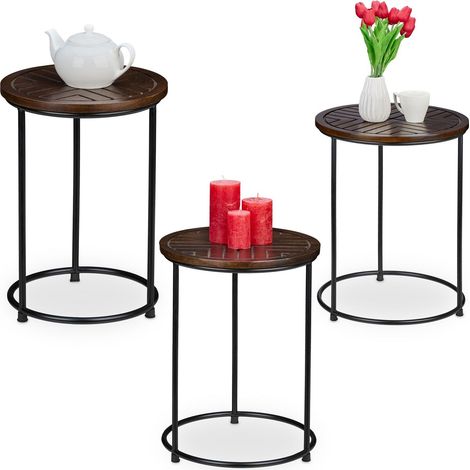 Mesa de centro 3 piezas en madera de mango