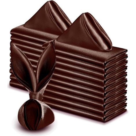 Serviettes de table pour restaurant - lot de 24, réutilisables, douces et confortables - adaptées à tous types d'événements, marron, 30 x 30 cm (1/5)