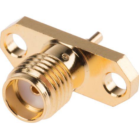 Connecteur coaxial RS PRO Femelle Droit, raccordement A souder 50O Montage sur Platine ( Prix pour 1 ) (1/2)