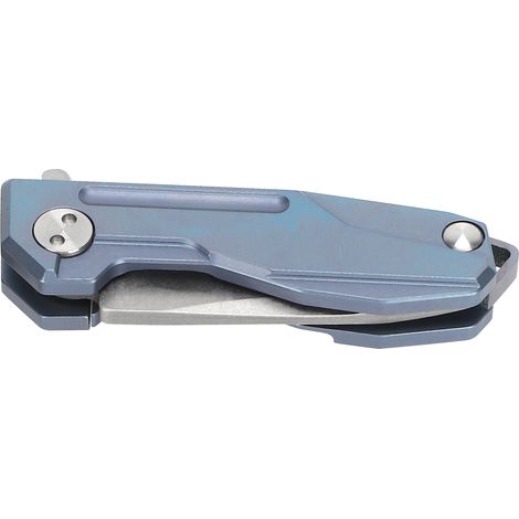 Mini-Klappmesser aus Titanlegierung mit D2-Klinge, Schlüsselring und Kette (Blau) (1/5)