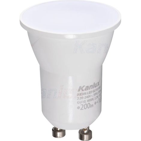 Kanlux – Ampoule LED GU10 2,2 W blanc chaud 3000 K – Flux lumineux 200 lm – Angle de faisceau 120° – Pour petits luminaires (1/3)