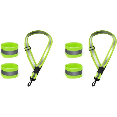 2X Ceinture Réfléchissante pour Marcher la Nuit, Équipement de Course Réfléchissant Haute Visibilité de Nuit, avec 4 Brassards Réfléchissants (1/5)