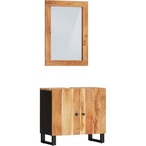 Maison Exclusive - 2-tlg. Badmöbel-Set Massivholz Akazie
