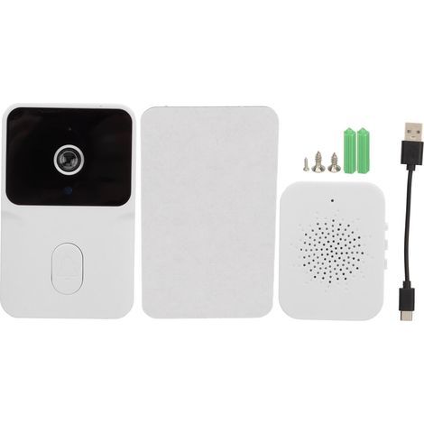 Sonnette vidéo sans fil WiFi HD avec vision nocturne et alimentation par batterie pour Tuya White-AquaForge (1/5)