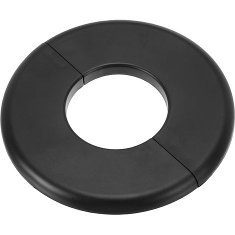 Plaque d'Écussons Auto-Adhésive Ronde en ABS 1.73"/44mm, Couverture Murale pour Tuyau d'Eau, Cache Mitigeur Douche Boucles Rosace Robinet Chauffage Plomberie Mural, Noir (1/5)