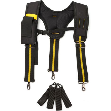 Outil Bretelles Ceinture matelassée robuste réglable multi-support lombaire Pochettes pour Carpenter électricien professionnel durable outil industriel pour (1/5)